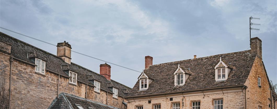 Exterior of a historic building in the Cotswolds.